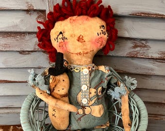 MUSTARD SEED ORIGINALS-Snow-Lady-Snowman-Primitive-Doll