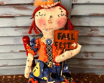 MUSTARD SEED ORIGINALS-Halloween-Doll-Fall-Raggedy Ann-Primitive Dolls