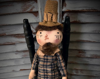 MUSTARD SEED ORIGINALS-Primitive Pilgrim Doll-Pilgrim Doll-Collectible Dolls-Handmade Pilgrim Doll-Thanksgiving Pilgrim-Fall Dolls-Pilgrims