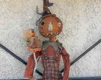 MUSTARD SEED ORIGINALS, Primitive, Doll Pattern, Pumpkin Doll, Fall Doll Pattern, Primitive dolls, Primitive rag dolls, doll, art doll