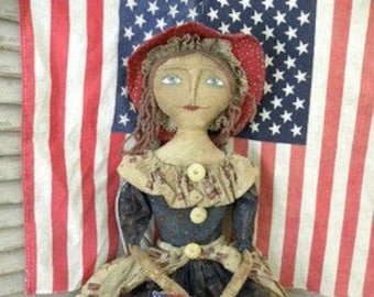 MUSTARD SEED ORIGINALS, Primitive Doll Pattern, Americana Doll Pattern, Pattern, Primitive Rag Doll, Americana, Mustard Seed, Art Dolls