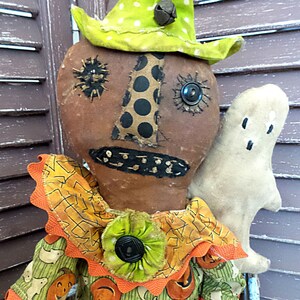 MUSTARD SEED ORIGINALS,, Pattern, Pumpkin Head, Ghost, Primitive Pattern, Halloween, Fall, Autumn, Doll Pattern, Mustard Seed Primitives