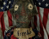 VERY Primitive, Black Americana, African American, Belindy, Raggedy Ann, Red, White, Blue, Flag, Freedom, Doll, Hafair, by Mustard Seed Orig