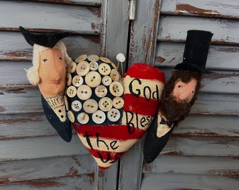 MUSTARD SEED ORIGINALS-This is a Digital Pattern-Pattern only-Presidents-Abe Lincoln-George Washington-This is a Digital Pattern Only-Dolls