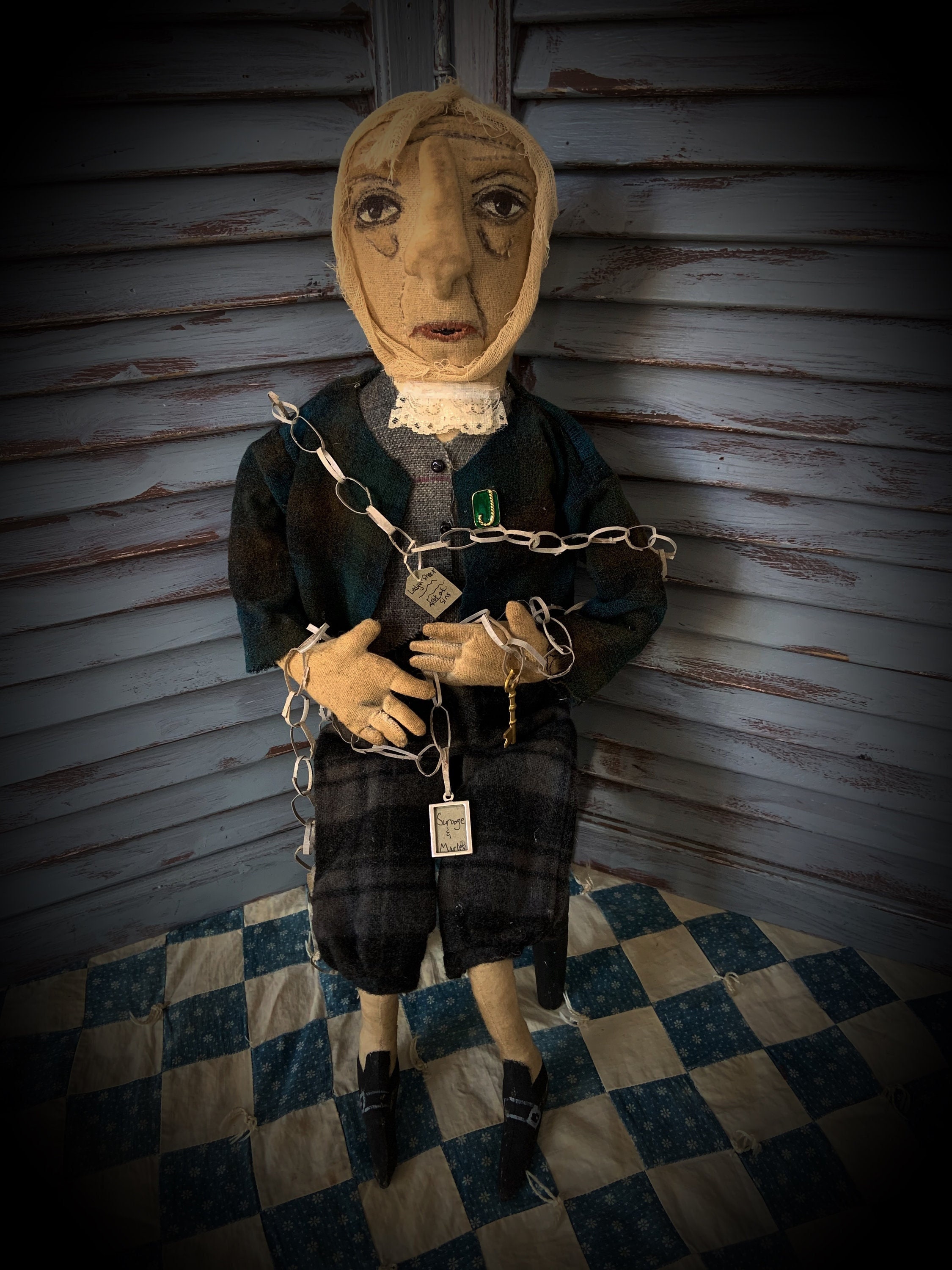 MUSTARD SEED ORIGINALS-The Christmas Carol-Jacob Marley Pattern-Pattern Only-Jacob Marley-Christmas Collectible-The Christmas Carol-Art Doll