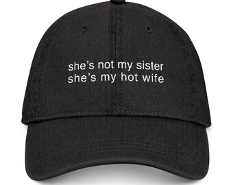 Funny Lesbian Embroidered Denim Hat: Sapphic Pride Gift