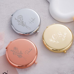 Personalized Luxurious Pocket Mirror For Bridesmaid Gifts,Compact Mirror Gift For Wedding,Pocket Mirror,Bridesmaid Proposal & Wedding Favor image 5