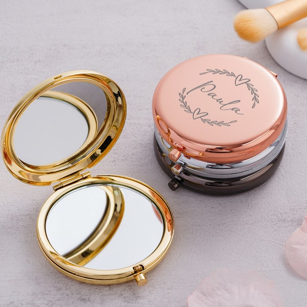 Personalized Luxurious Pocket Mirror For Bridesmaid Gifts,Compact Mirror Gift For Wedding,Pocket Mirror,Bridesmaid Proposal & Wedding Favor