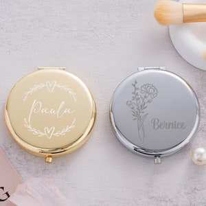 Personalized Luxurious Pocket Mirror For Bridesmaid Gifts,Compact Mirror Gift For Wedding,Pocket Mirror,Bridesmaid Proposal & Wedding Favor image 6