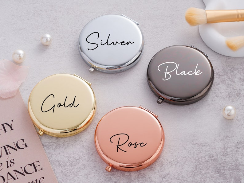 Personalized Luxurious Pocket Mirror For Bridesmaid Gifts,Compact Mirror Gift For Wedding,Pocket Mirror,Bridesmaid Proposal & Wedding Favor image 7