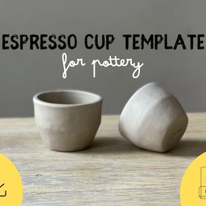 Espresso Cup (perfect size for a single espresso) Template DIY Ceramics Stencil Pottery Crafts ENGLISH
