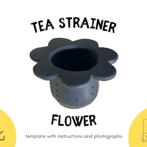 May include: Black silicone tea strainer shaped like a flower. The strainer has a round opening at the top and a mesh bottom. The text "TEA STRAINER FLOWER" is printed below the image.