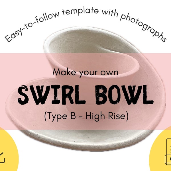 Swirl Bowl Template (Type B - High Rise) DIY Pottery Slab-Building ENGLISH