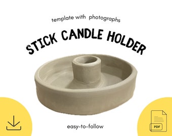 Candle Holder Template DIY Ceramics Stencil Pottery Crafts ENGLISH