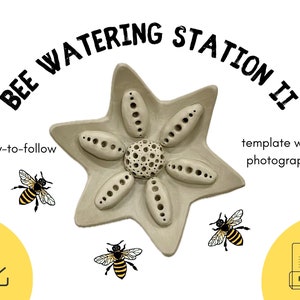 Ster bloem bij gieter station sjabloon DIY keramiek stencil aardewerk ambachten ENGELS