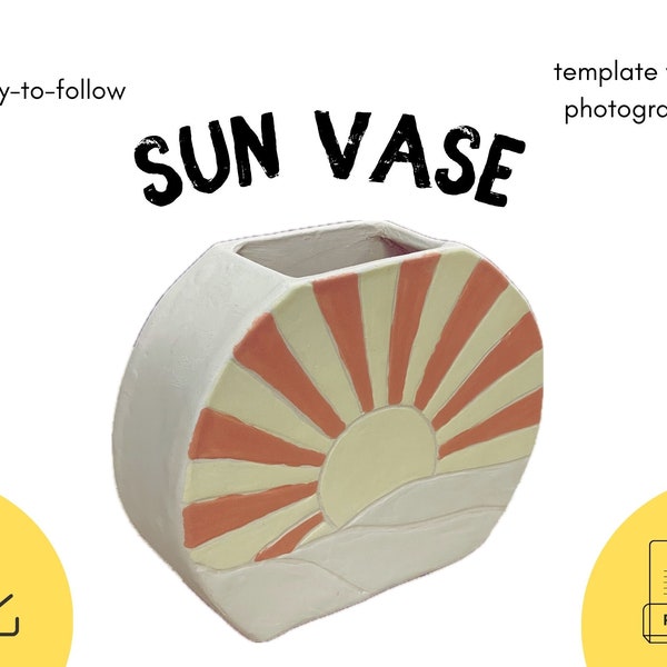 Sun Vase Template DIY Ceramics Stencil Pottery Crafts ENGLISH