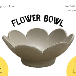 Flower Bowl Template DIY Ceramics Stencil Pottery Crafts ENGLISH