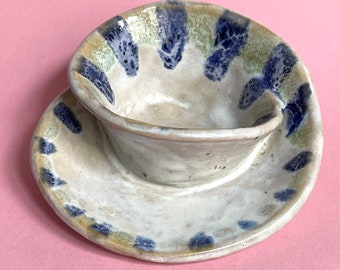 Tiny Swirl Bowl for Jewellery or Decoration - grünblau