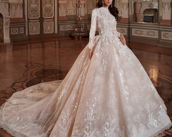 Eclara - Ballgown Modest Wedding Dress / Bridal Gown