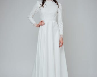In Stock: Elegant Modest Wedding Dress / Bridal Gown! Beauty by Unique Modest Bridal