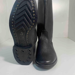 Botas de oficial soviéticas de cuero vintage / botas altas hasta la pantorrilla, talla 36 UE