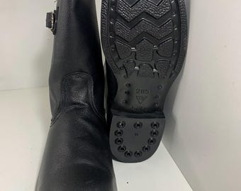 Stivali militari russi vintage Kirza da soldato, isolanti, con cinturini (taglia 45 EU)