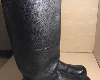 Bottes militaires en cuir russes soviétiques officier en peau de vache Yuft grande (taille 46) URSS, occasion