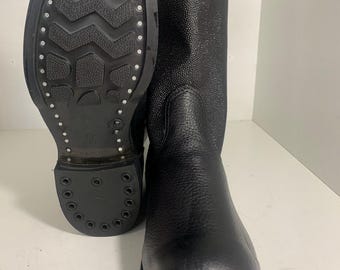 Soviet Russian Boots Soldier Sapogi Kirza Kersey black  (size 45)