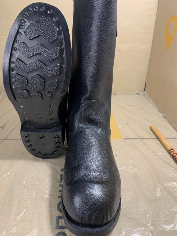 Soviet Russian Boots Soldier Sapogi Kirza Kersey Adjust Straps