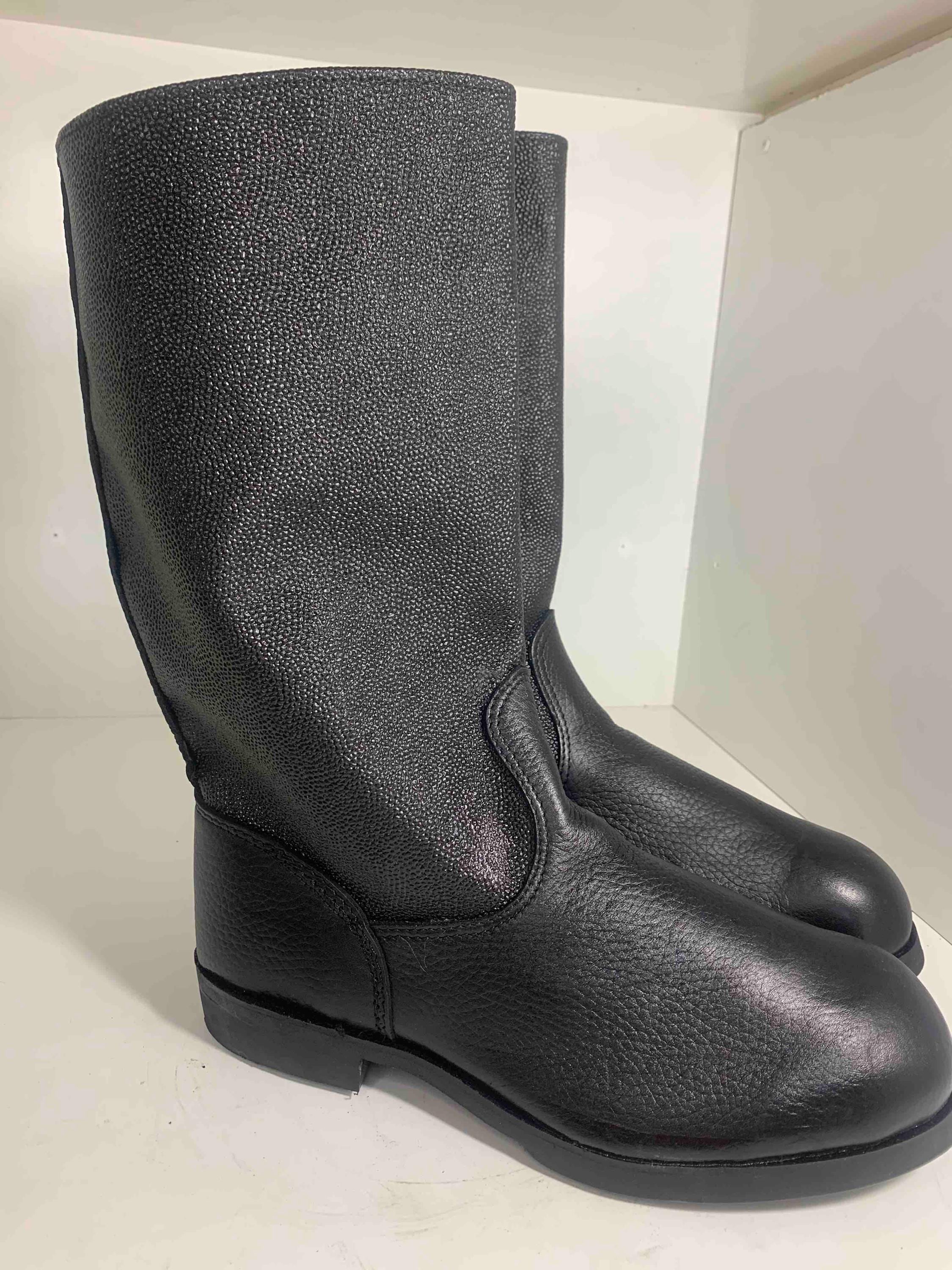 Soviet Russian Boots Soldier Sapogi Kirza Kersey Black (size 45