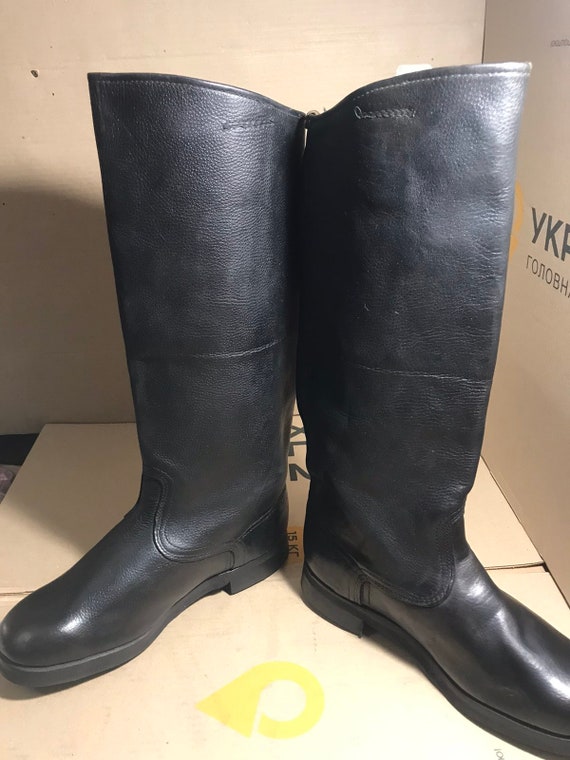 Soviet Russian Leather Military Boots(size 42) Of… - image 3