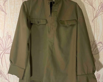 Camisa de uniforme vintage de oficial militar ruso soviético de la Segunda Guerra Mundial, Ejército Rojo, URSS.