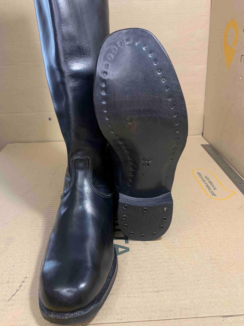 BOTTES CRS FRENCH POLICE BOOTS MOLLET L CALF EU42 US8.5 UK8 ROB FETISH BLUF