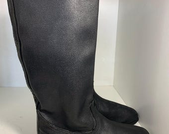 Vintage Soviet Russian Boots  Soldier Sapogi Kirza Kersey  (43 size ) USSR