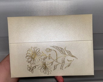 Embossed Champagne Metallic A7 Envelopes