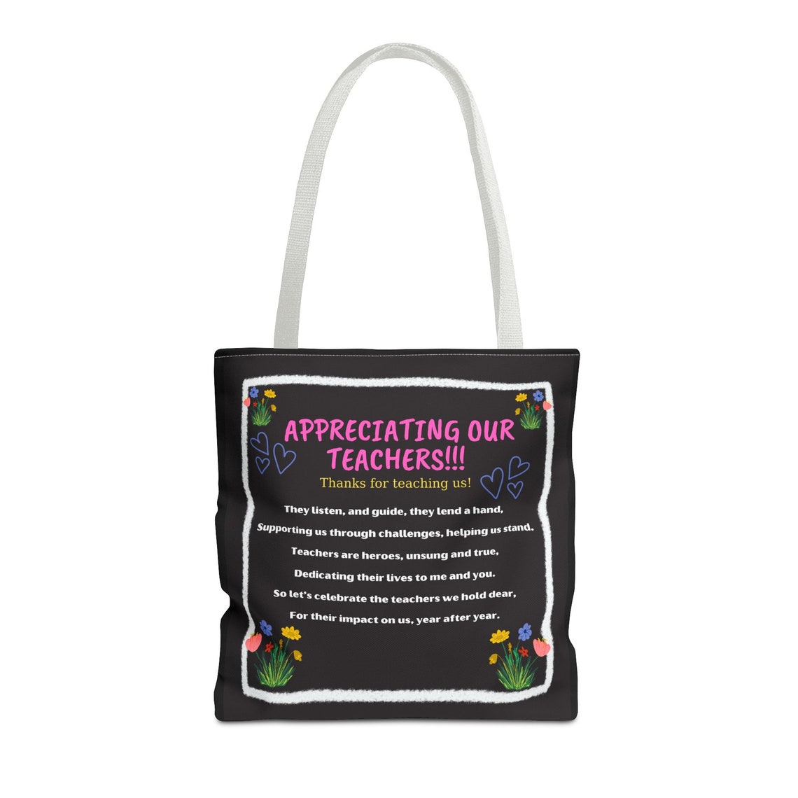 Teacher Appreciation Gift Canvas Tote Bag Personalized Teacher Bag End ...