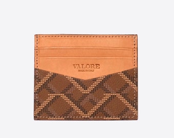 Valore London Card Holder Calf Leather Black Monogram Handmade Wallet goyard made in Italy NEW in box