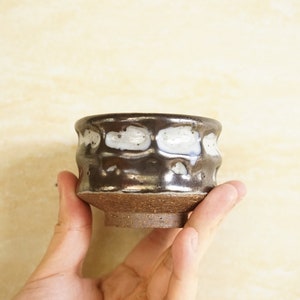 Handmade Japanese Style Black Stonware Ceramic Cup, Single Espresso Cup, Handcrafted Ceramic Mug, 80ml, Small ceramic cup