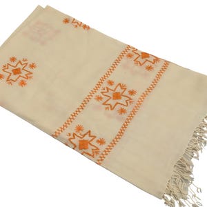 Shawl Wrap for Women – Floral Beige Oversized Scarf, Pashmina Wool, Birthday Wedding Gift, Fashionable 44&quot;x92&quot; Accessory All Season
