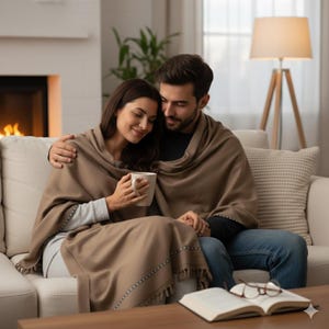 Shawl Wrap for Men and Women | Large Oversized Wool thin Blanket for Meditation, Yoga, Travel, Wedding Gift, spiritual & Winters | 8x4 feet image 17