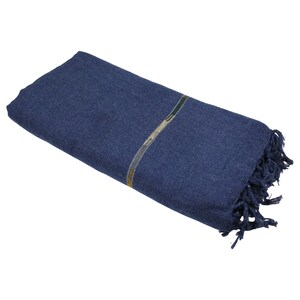 Shawl Wrap for Men and Women | Large Oversized Wool thin Blanket for Meditation, Yoga, Travel, Wedding Gift, spiritual & Winters | 8x4 feet 2 - Blue Jeans