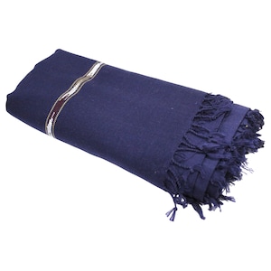 Shawl Wrap for Men and Women | Large Oversized Wool thin Blanket for Meditation, Yoga, Travel, Wedding Gift, spiritual & Winters | 8x4 feet 8 - Navy blue