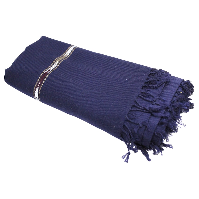 Shawl Wrap for Men and Women | Large Oversized Wool thin Blanket for Meditation, Yoga, Travel, Wedding Gift, spiritual & Winters | 8x4 feet 8 - Navy blue