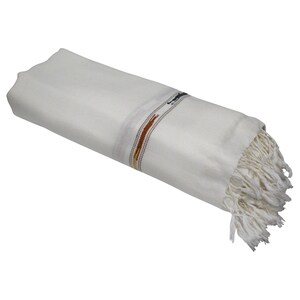 Shawl Wrap for Men and Women | Large Oversized Wool thin Blanket for Meditation, Yoga, Travel, Wedding Gift, spiritual & Winters | 8x4 feet White