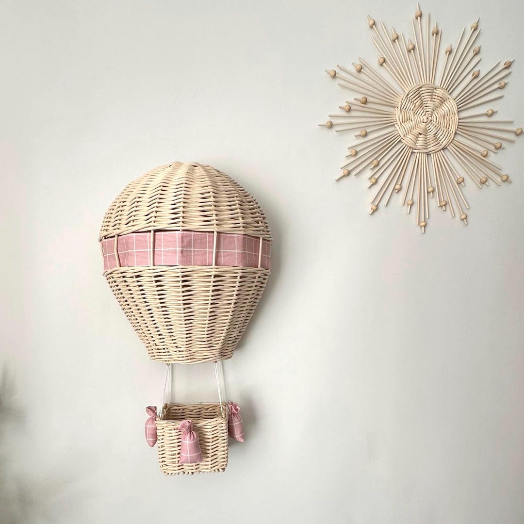 Wicker Hot Air Balloon Wall Hanging: Boho Nursery Decor - Etsy