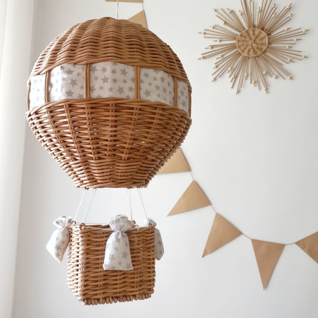Wicker Hot Air Balloon Decor: Boho Baby Room Decoration - Etsy