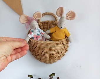 Cestino da appendere alla parete in vimini: organizer per la cameretta dei bambini, contenitore per la cameretta dei bambini