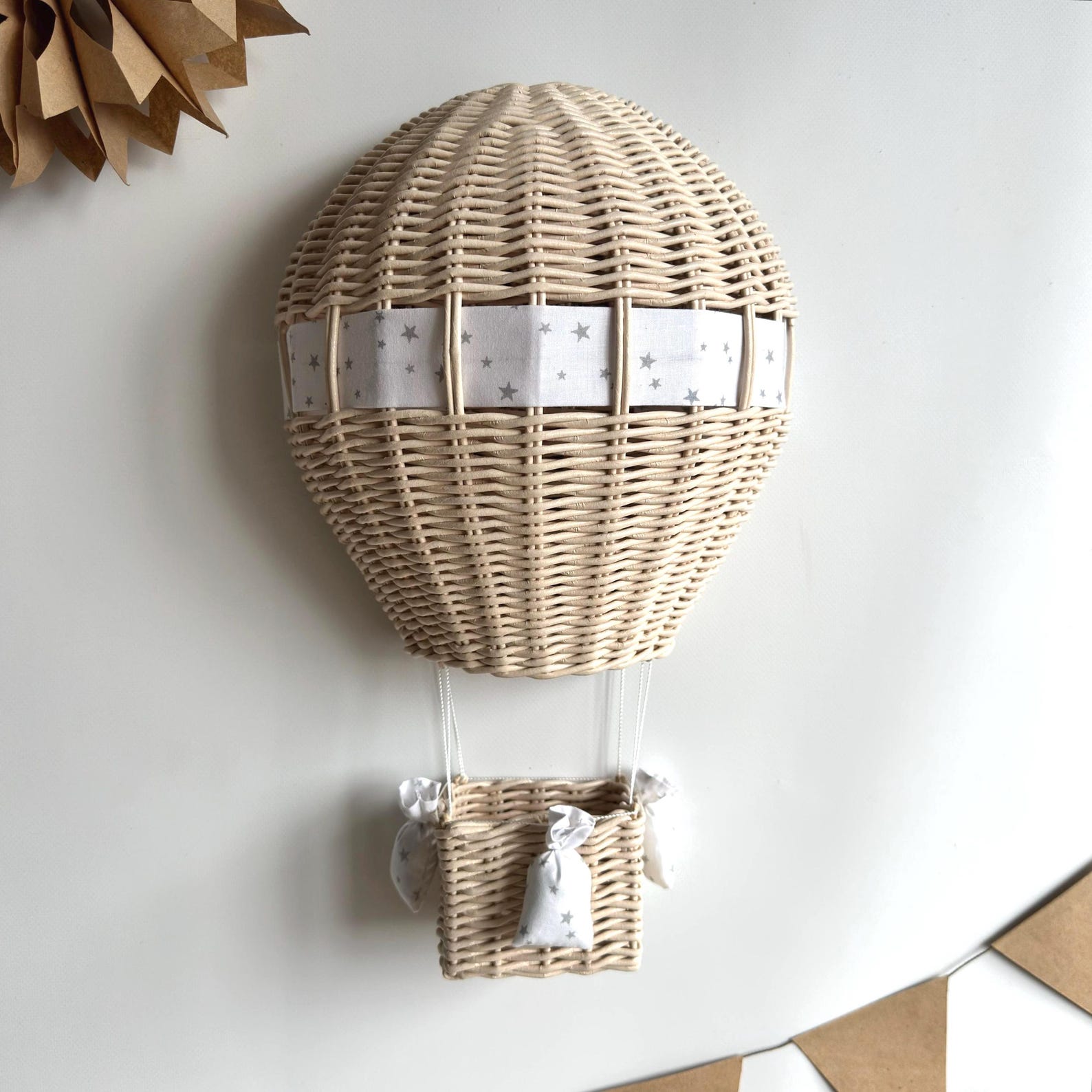 Wicker Hot Air Balloon Wall Hanging: Boho Nursery Decor - Etsy