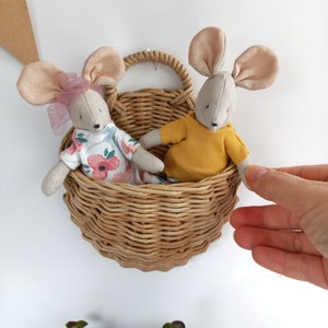 Wicker Wall Hanging Basket: Baby Nursery Organizer, Kids Room Decor