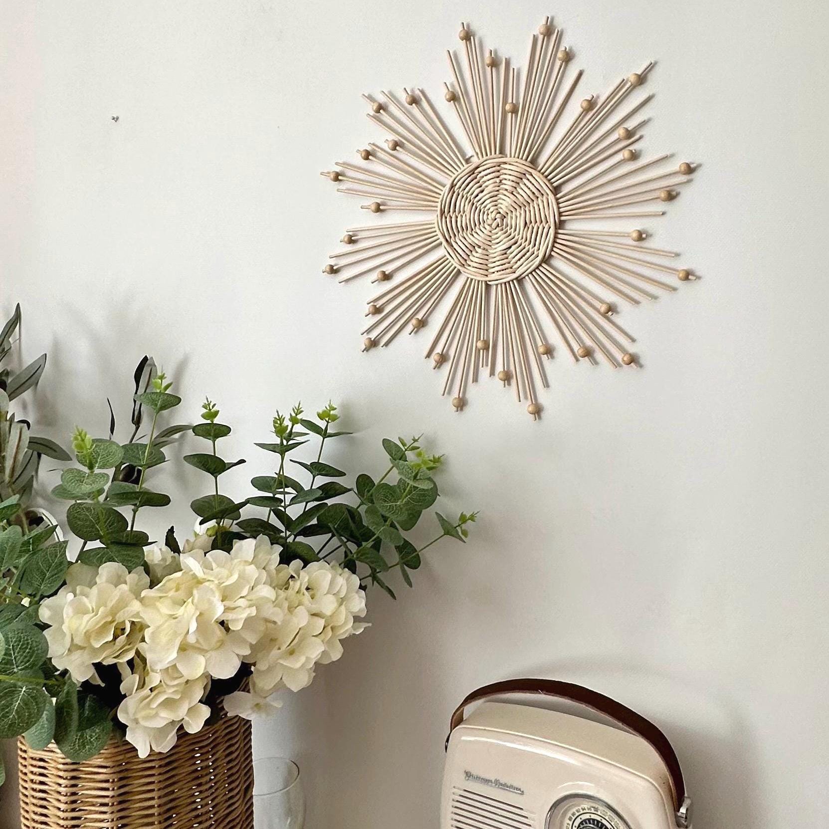 Wall Hanging Wicker Home Decor, Wall Hanging Basket, Rattan Sun Wall